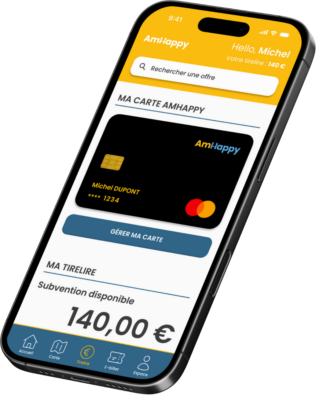 Application mobile pour les avantages salariés - AMHAPPY
